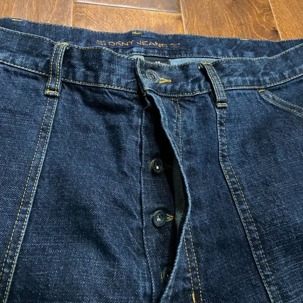 DKNY Jeans Vintage Blue Denim Chore Jacket & Jean Suit Set Men's Size XL/38 - Picture 9 of 16